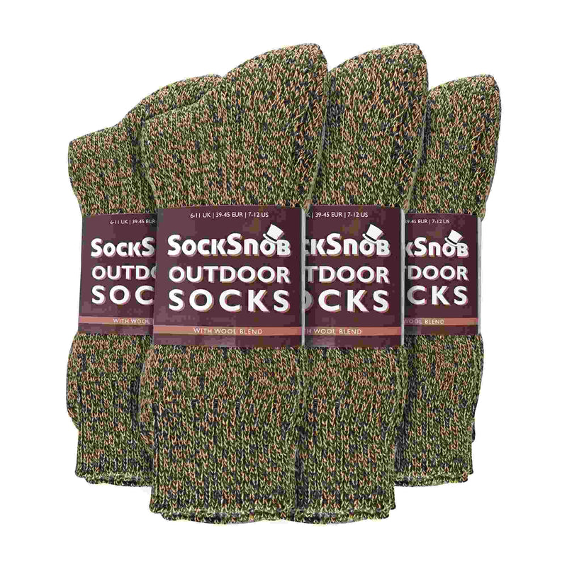 Mens Winter Warm Wool Blend Hiking Socks for Boots (Multipack Options)