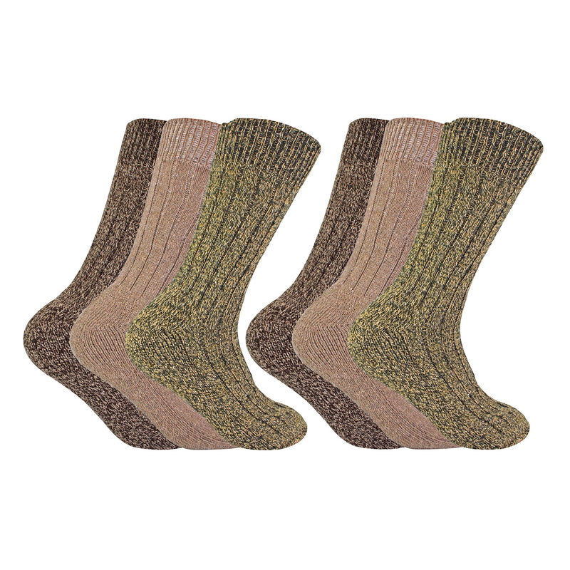 Mens Winter Warm Wool Blend Hiking Socks for Boots (Multipack Options)