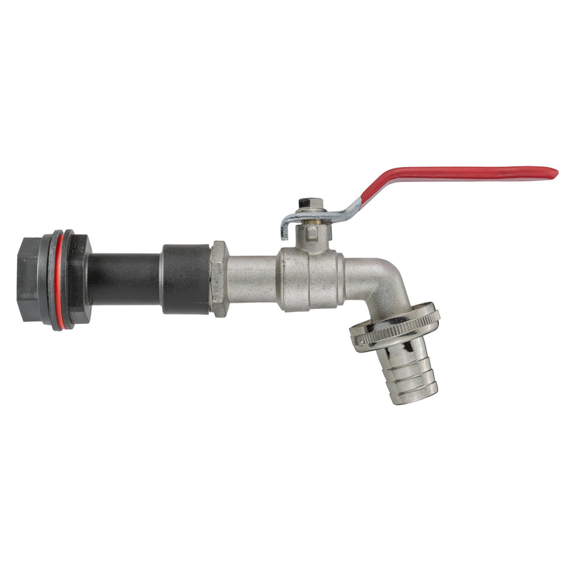 Water Butt Extension Kit 1/2" with Barbed Lever Tap