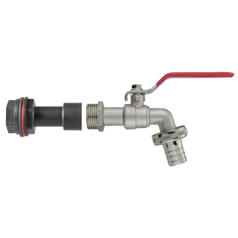 Water Butt Extension Kit 1/2" with Barbed Lever Tap