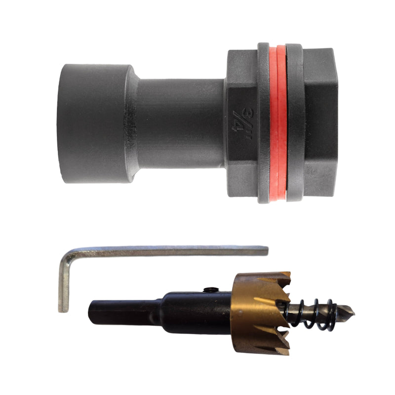 Water Butt Extension 3/4" BSPM-F with Nut and Washers and Drill Bit