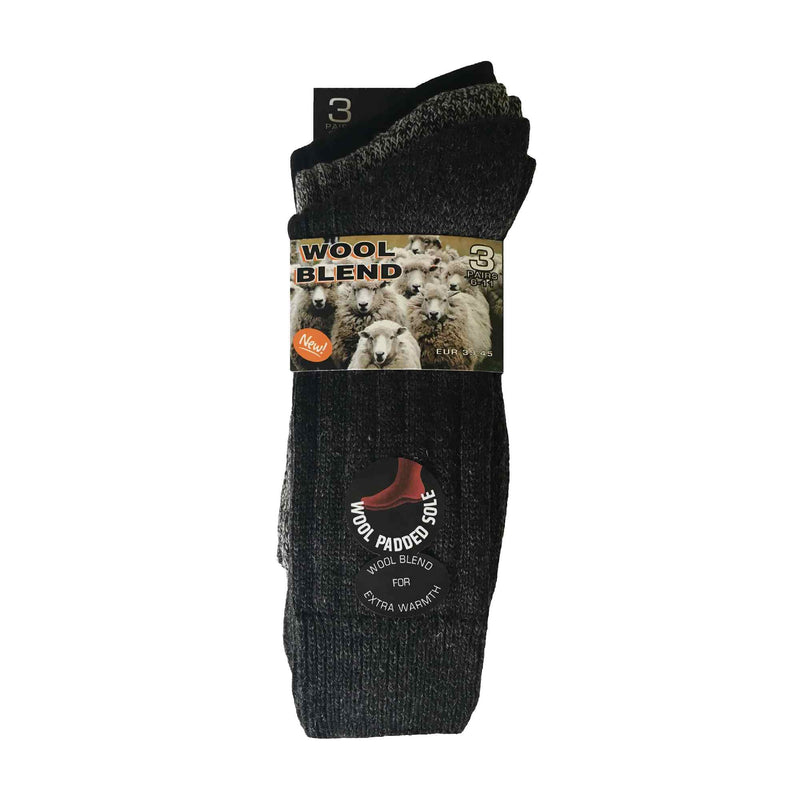 Mens Winter Warm Wool Blend Hiking Socks for Boots (Multipack Options)