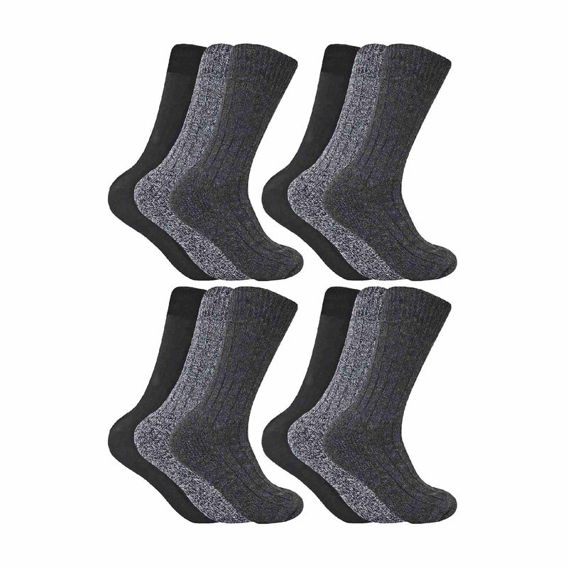 Mens Winter Warm Wool Blend Hiking Socks for Boots (Multipack Options)