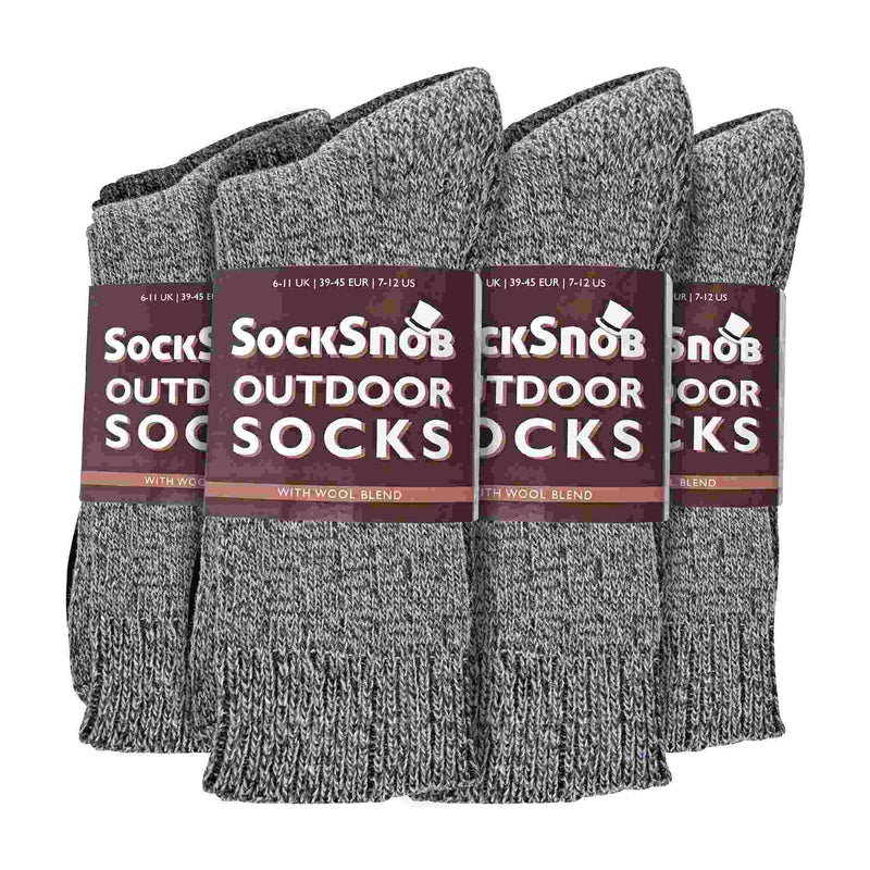 Mens Winter Warm Wool Blend Hiking Socks for Boots (Multipack Options)