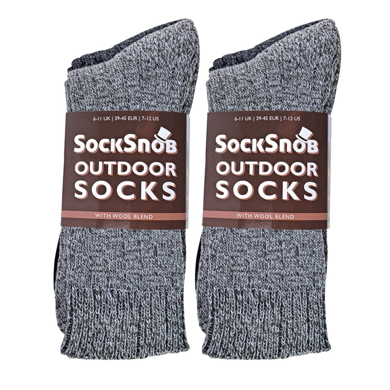 Mens Winter Warm Wool Blend Hiking Socks for Boots (Multipack Options)
