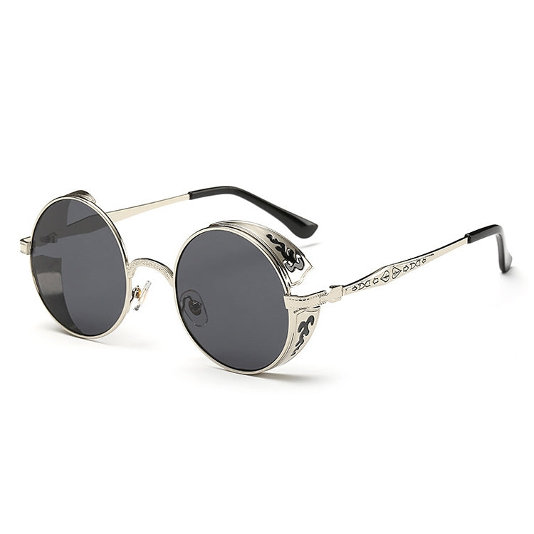 Retro Carved Round Sunglasses, Sunglasses#silver frame gray sheet, Sunglasses#silver frame white mercury, Sunglasses#rimmed gray tablets, Sunglasses#Tyrant gold box gold, Sunglasses#Gold frame gray sheet, Sunglasses#Gold frame red film...