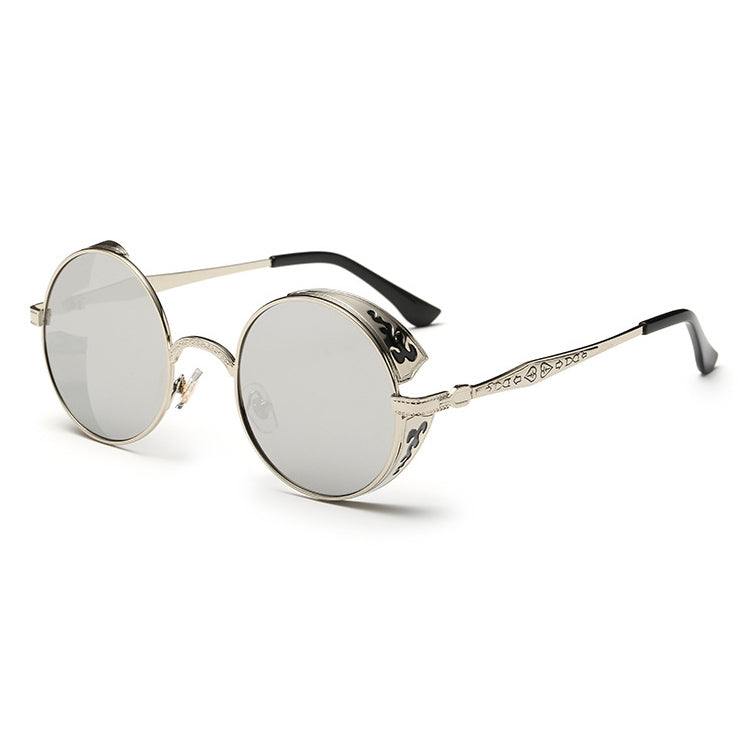 Retro Carved Round Sunglasses, Sunglasses#silver frame gray sheet, Sunglasses#silver frame white mercury, Sunglasses#rimmed gray tablets, Sunglasses#Tyrant gold box gold, Sunglasses#Gold frame gray sheet, Sunglasses#Gold frame red film...