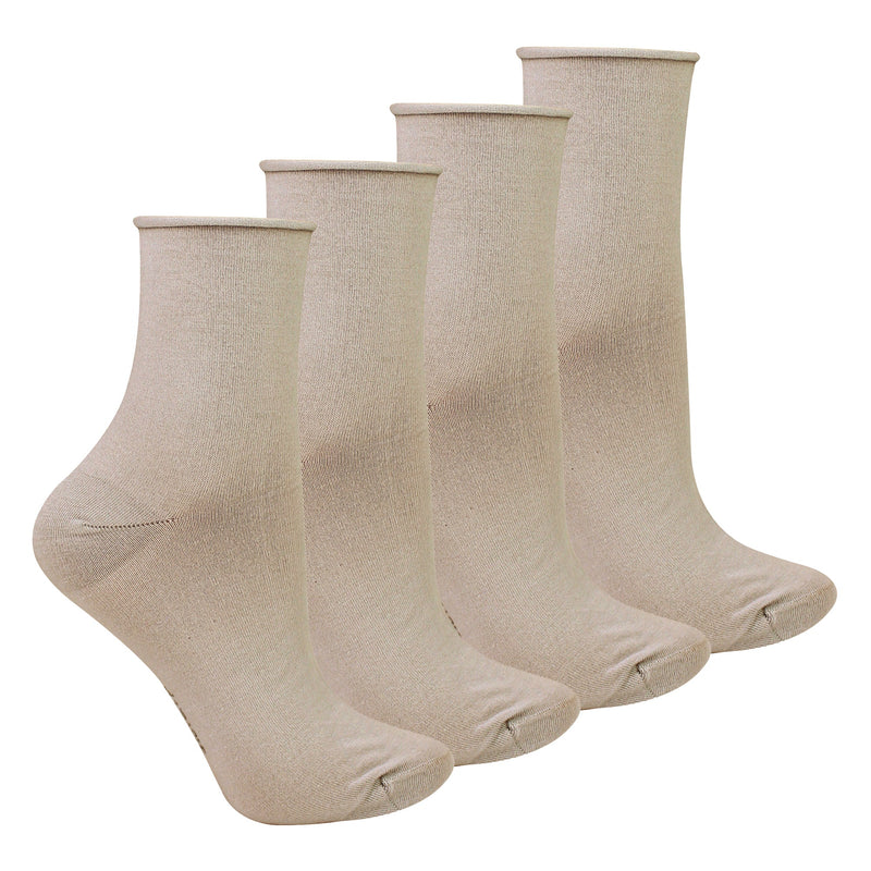 4 Pairs Ladies Bamboo Sensory Socks - Soft Seamless All Day Comfort Socks