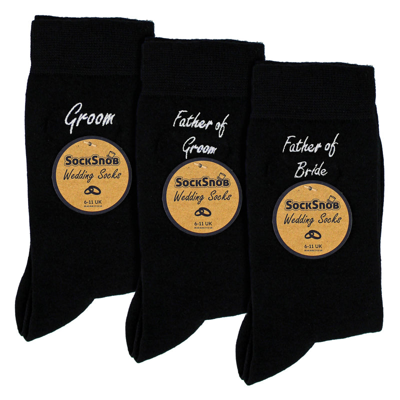 3 Pairs Mens Wedding Socks for Father of the Groom & Bride | Wedding Gift