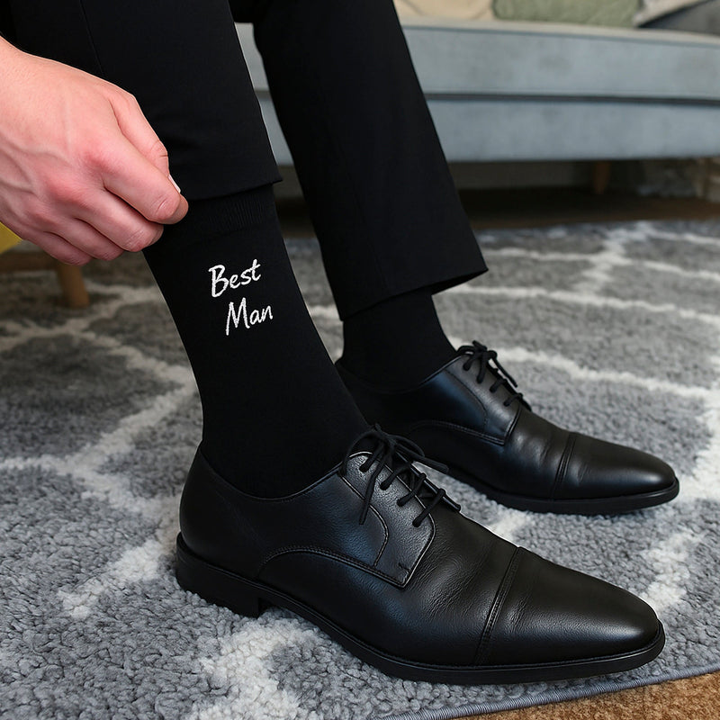 4 Pairs Mens Wedding Socks for Groomsman Groom and Best Man