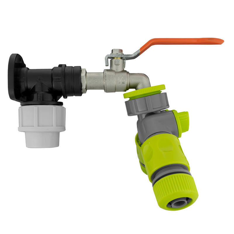 Wall Flange Kit 20mm MDPE - Lever Tap & Two Way Splitter & Connectors