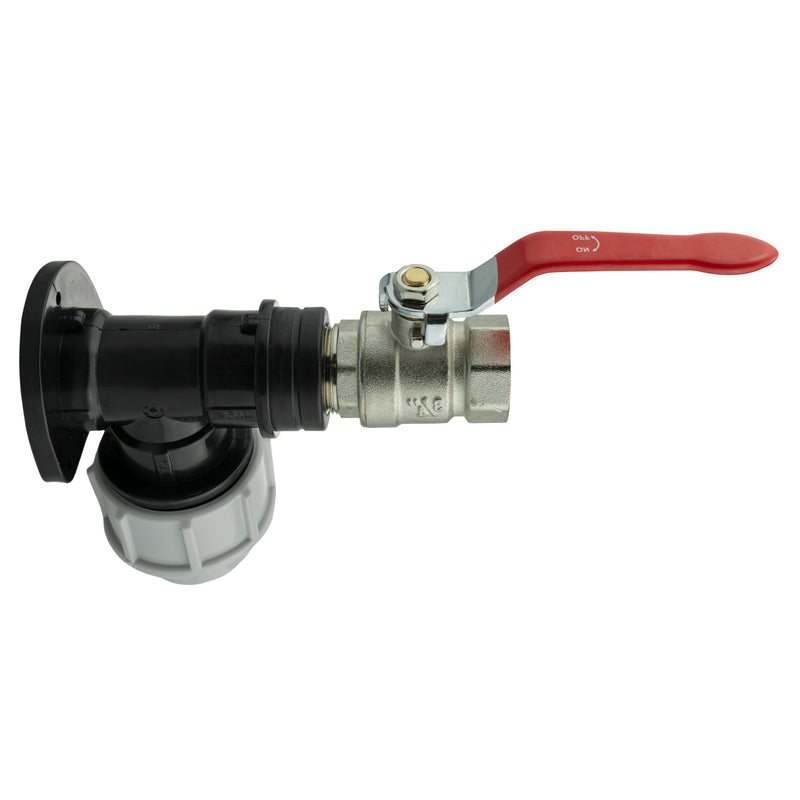 Wall Flange Kit 25mm MDPE + Lever Valve ¾” BSP
