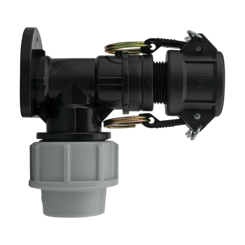 Wall Flange Kit 25mm MDPE + 3/4" Camlock Type B