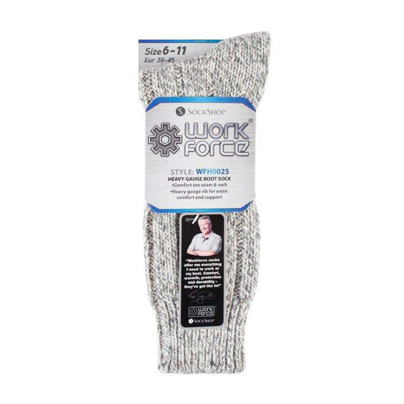 3 Pack Mens Warm Ribbed Knitted Wool Work Boot Socks