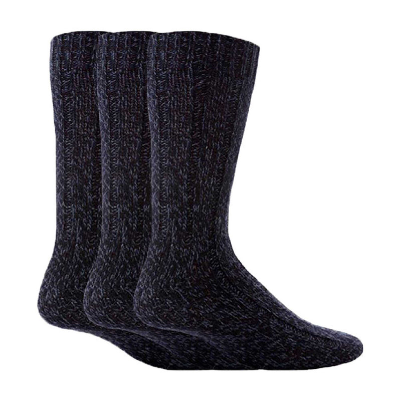 3 Pack Mens Warm Ribbed Knitted Wool Work Boot Socks