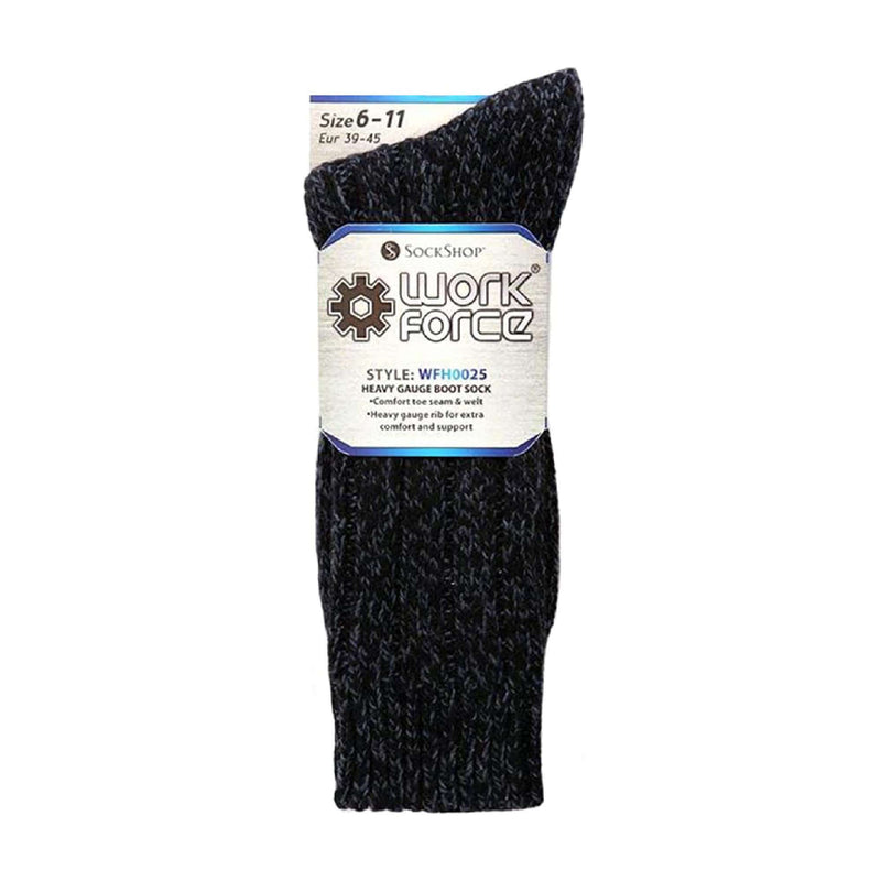 3 Pack Mens Warm Ribbed Knitted Wool Work Boot Socks
