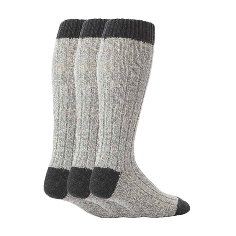 3 Pack Mens Extra Long Knee High Knitted Wool Boot Socks