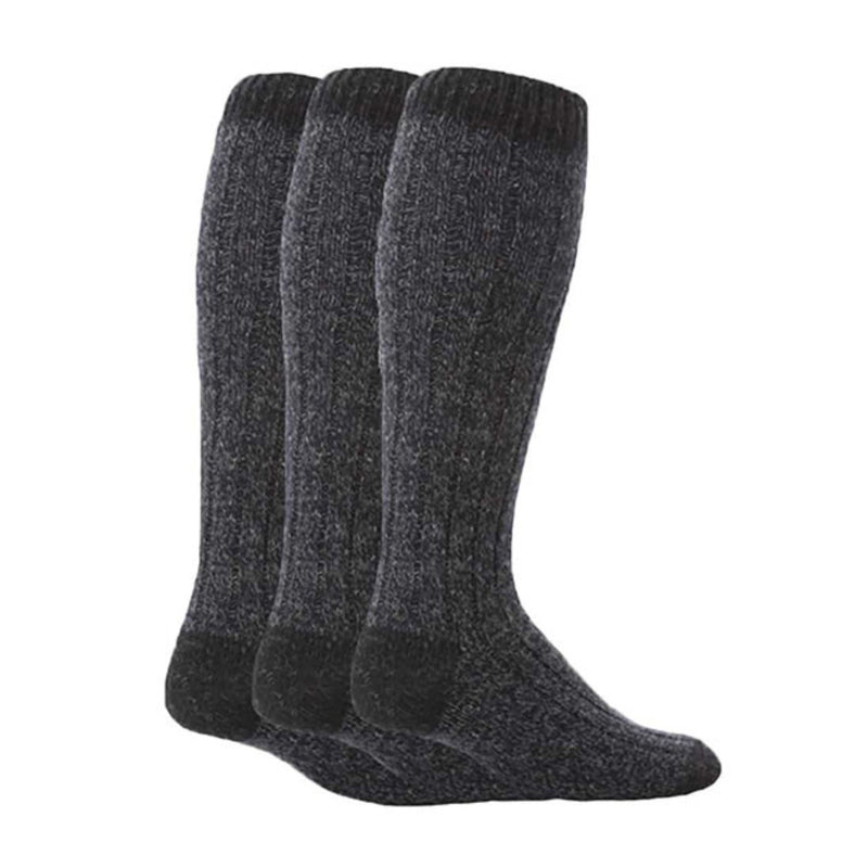 3 Pack Mens Extra Long Knee High Knitted Wool Boot Socks