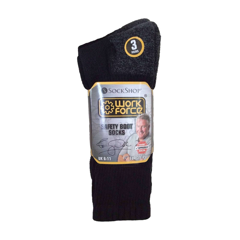 3 Pack Mens Heavy Duty Work Socks for Steel Toe Boots