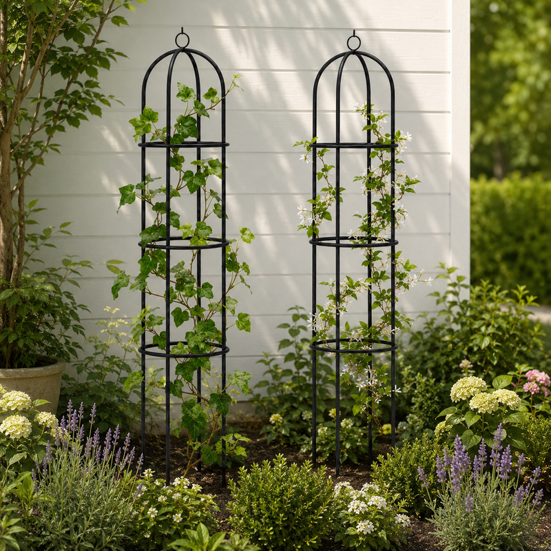 2pc Metal Garden Obelisks for Plant Support