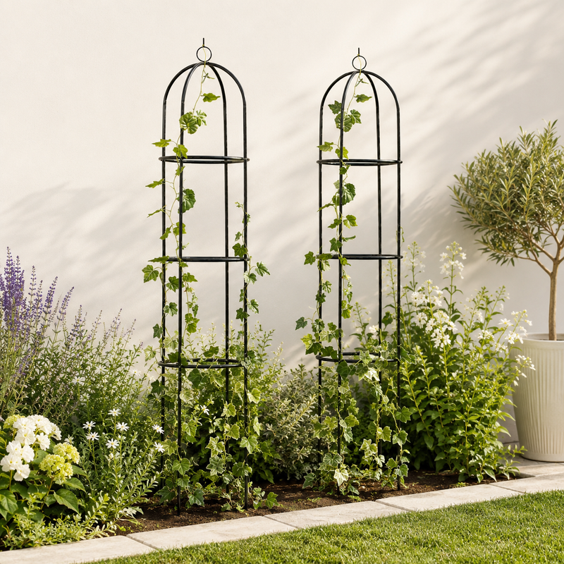 2pc Metal Garden Obelisks for Plant Support