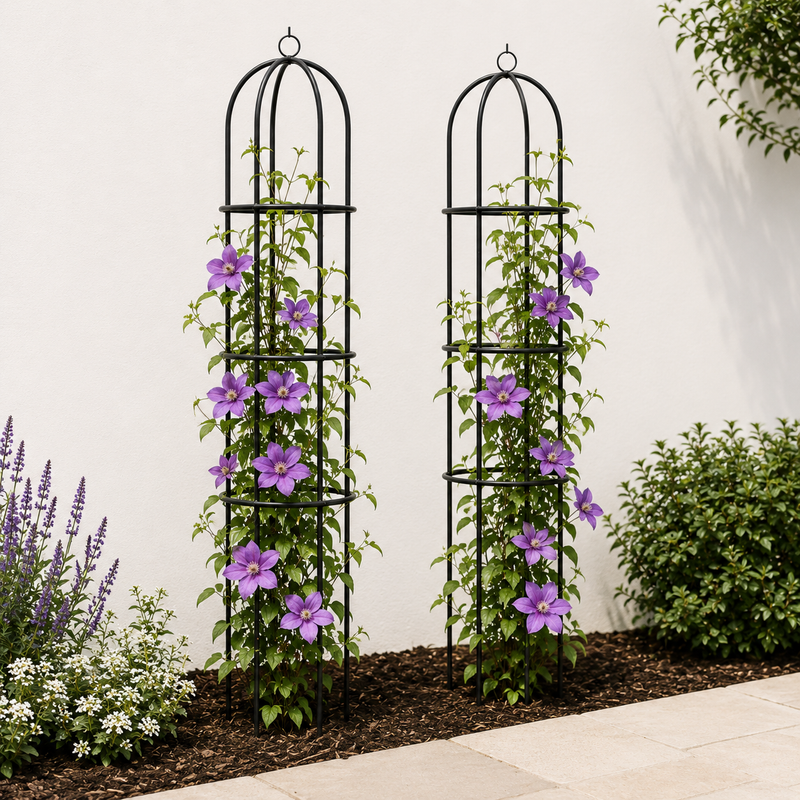 2pc Metal Garden Obelisks for Plant Support