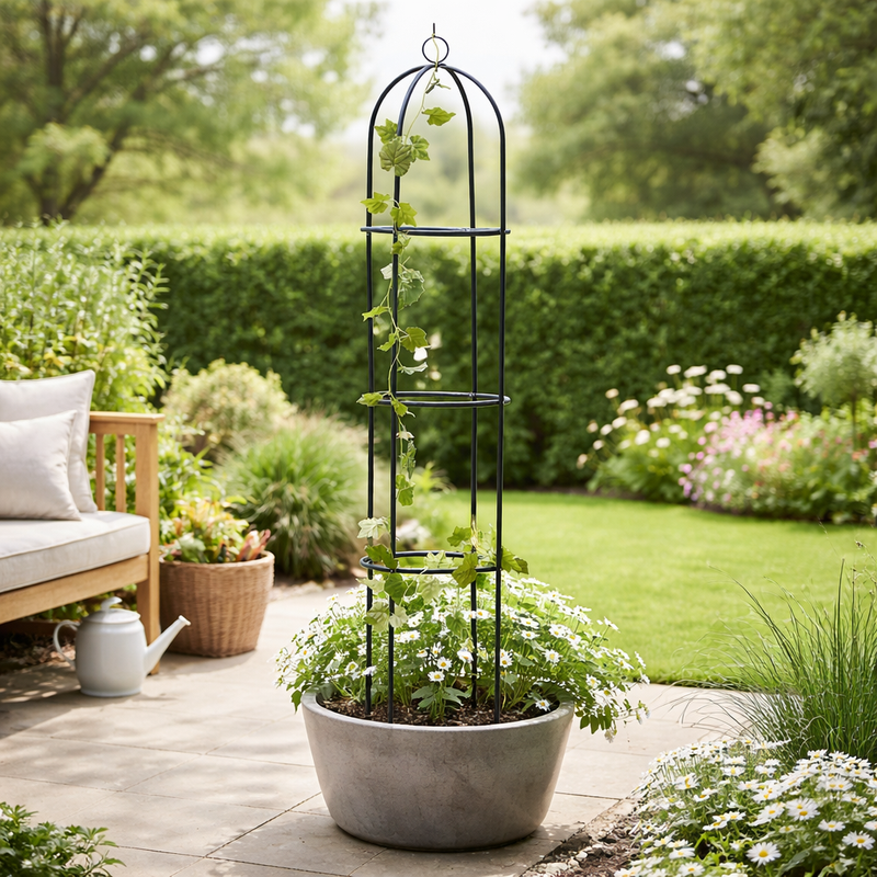 1.9m Metal Garden Obelisk Plant Support Frame