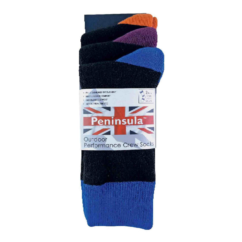 3 Pack Mens Cushioned Anti Blister Dual Layer Hiking Socks