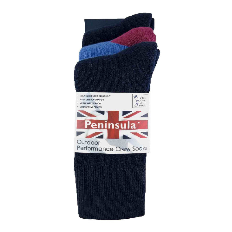 3 Pack Mens Cushioned Anti Blister Dual Layer Hiking Socks