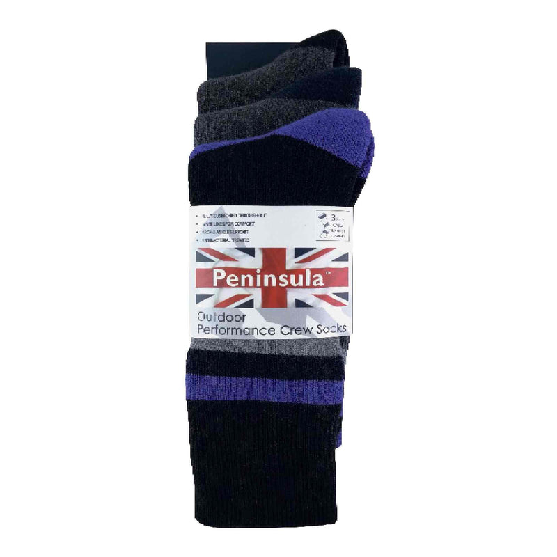 3 Pack Mens Cushioned Anti Blister Dual Layer Hiking Socks