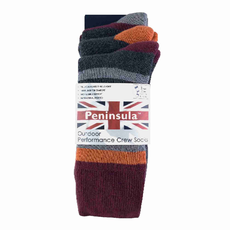 3 Pack Mens Cushioned Anti Blister Dual Layer Hiking Socks