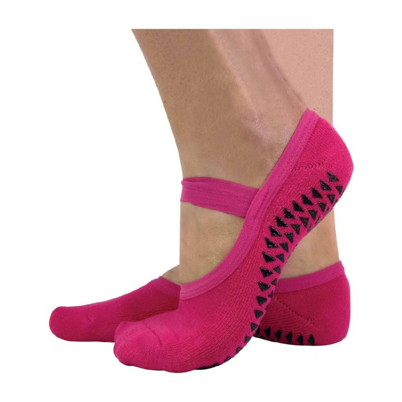 Ladies Cotton Non Slip Yoga Socks with Straps (Multipack Options)