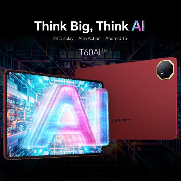 Teclast T60AI WiFi Tablet PC, 6GB+128GB, 12 inch Android 15 Allwinner A733 Octa Core with NPU, T60AI