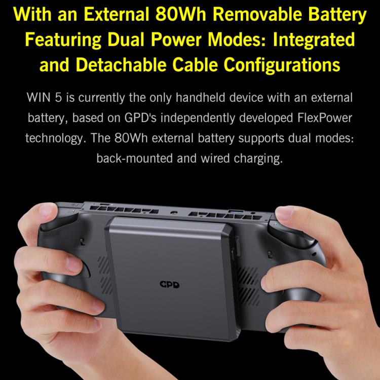 GPD WIN 5 Handheld Game Console, 32GB+2TB, 7 inch Windows 11 OS AMD Ryzen Al Max+ 395 CPU, US Plug, Al Max+ 395 / 32GB+2TB