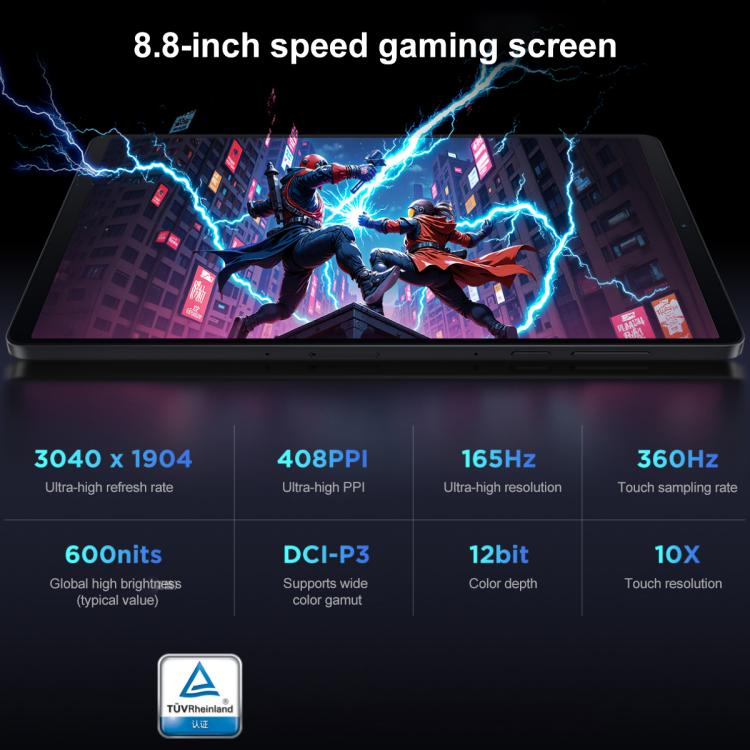 Lenovo LEGION Y700 Gen4 8.8 inch AI Gaming WIFI Tablet, 12GB+256GB, Android 15, Qualcomm Snapdragon 8 Elite Octa Core, US Plug (Black)