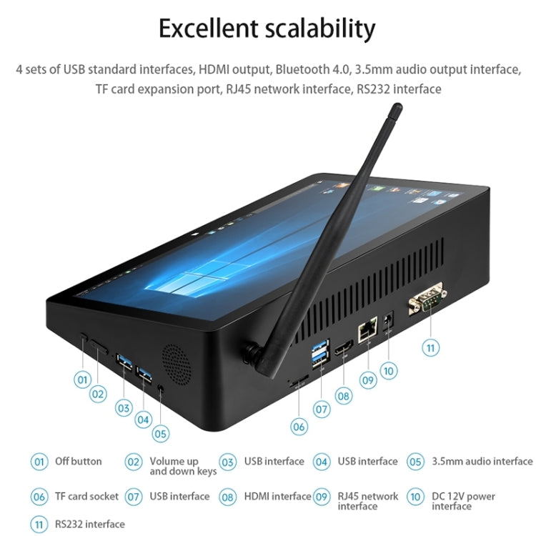 PiPo H10PRO All-in-One Mini PC, 10.1 inch, 8GB+512GB, Windows 11 Intel Alder Lake N95 Quad Core, US Plug, H10PRO 8GB+512GB