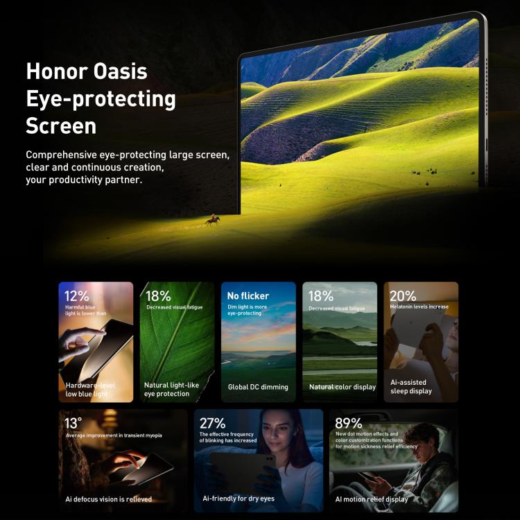 Honor MagicPad3 13.3 inch WiFi Tablet PC, 16GB+512GB MagicOS 9.0.1 Qualcomm Snapdragon 8 Gen3 Octa Core, 16GB+512GB