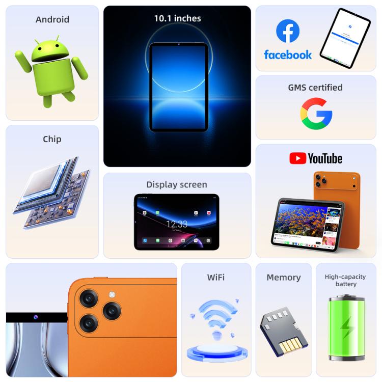 Nodizz Npad23 4G Network Tablet PC, 4GB+32GB, 10.1 inch Android 10 MTK6755 Octa Core, EU Plug, EU Plug