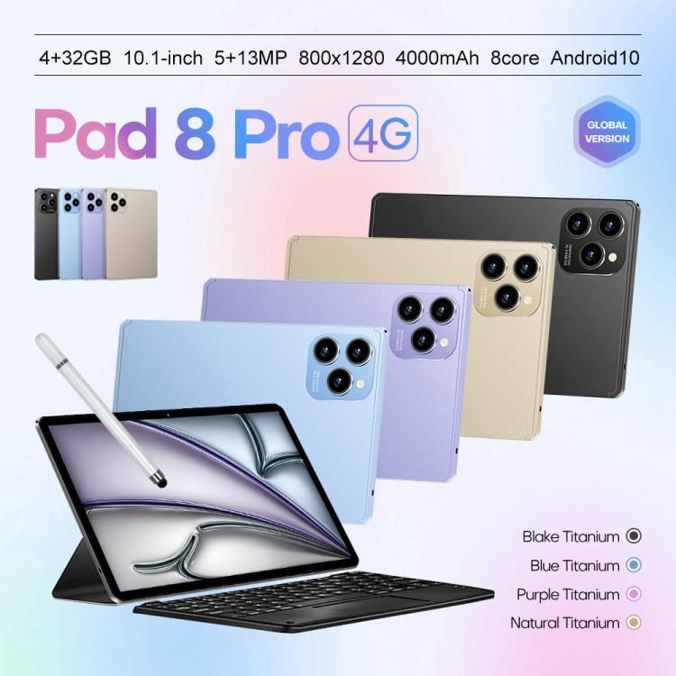 Pad 8 Pro 10.1 inch 4G LTE Tablet PC Combo Set, 4GB+32GB, Android 10 MT6755 Octa Core, with Keyboard / Mouse / Leather Case, UK Plug, UK Plug