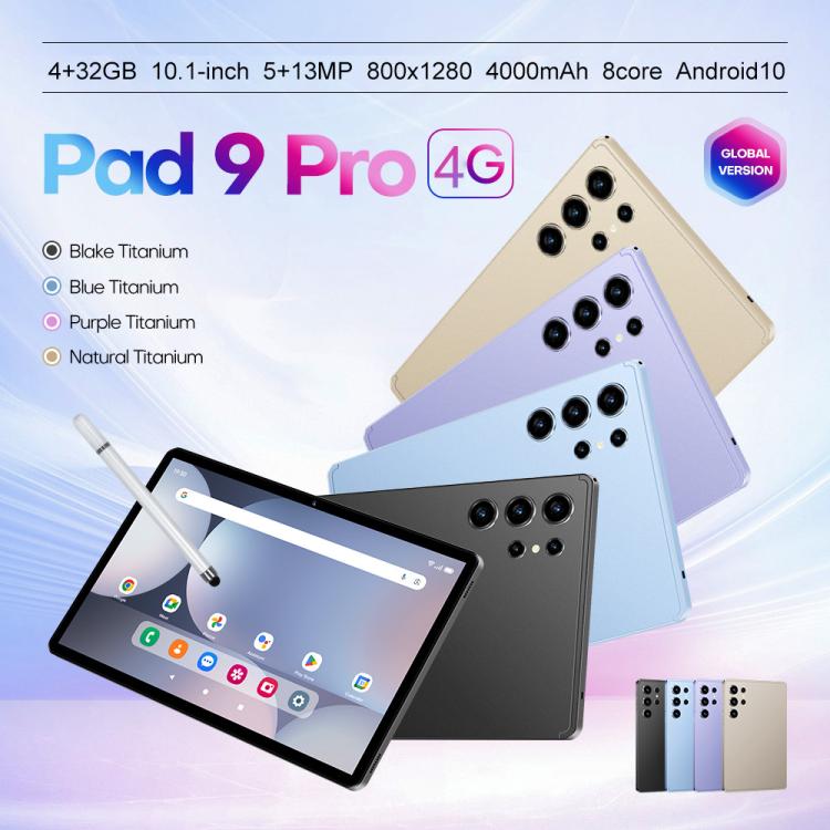 Pad 9 Pro 10.1 inch 4G LTE Tablet PC Combo Set, 4GB+32GB, Android 10 MT6755 Octa Core, with Keyboard / Mouse / Leather Case, AU Plug, AU Plug