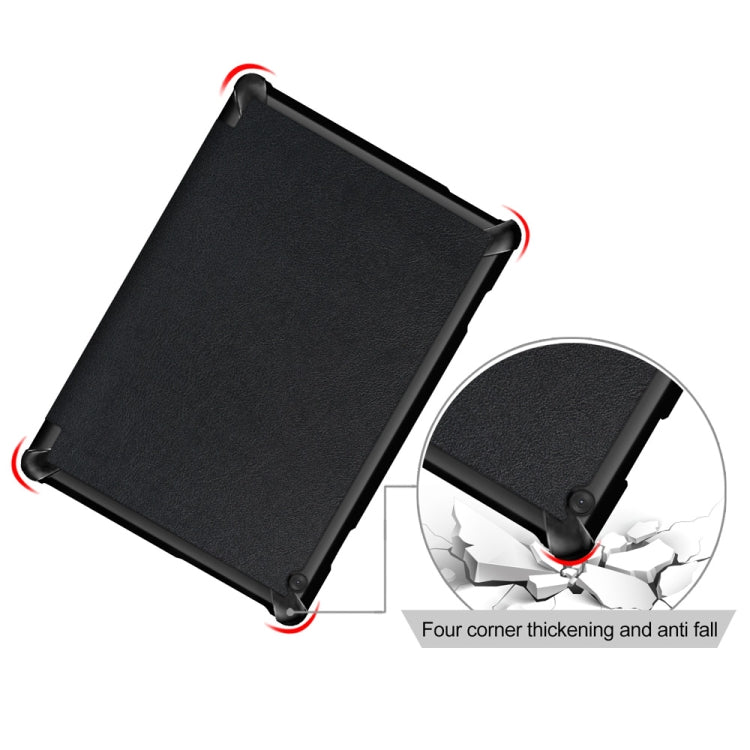 3-folding Custer Texture Deformation Flip Leather Case for Lenovo Tab M10 TB-X605F / X505F