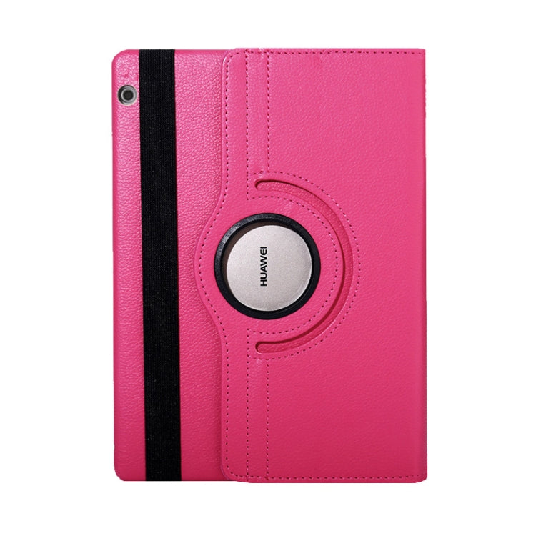Litchi Texture Horizontal Flip 360 Degrees Rotation Leather Case for Huawei MediaPad T5 10.1, with Holder, For MediaPad T5 10.1