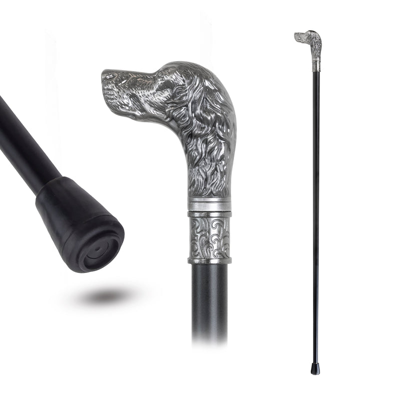 95cm Antique Style Dog Head Walking Stick Cane