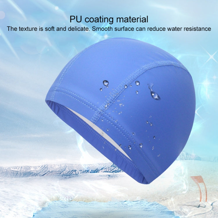 Adult Waterproof PU Coating Stretchy Swimming Cap Keep Long Hair Dry Ear Protection Swim Cap, PU Swim Cap (Black), PU Swim Cap (Blue), PU Swim Cap (Silver), PU Swim Cap (Baby Blue), PU Swim Cap (Pink)