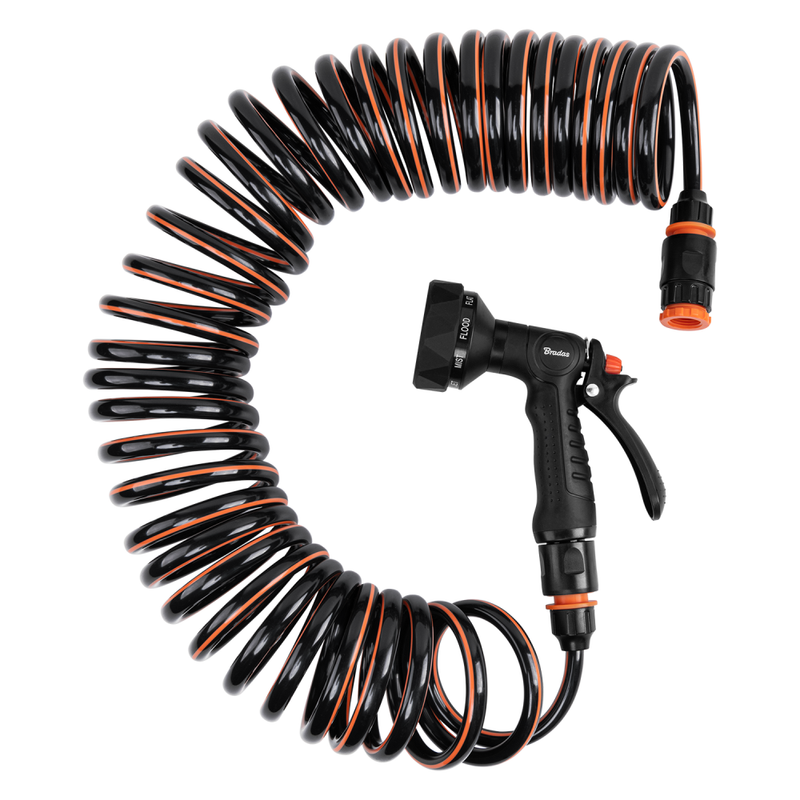 15 Metre Spiral Hose with Multi-Function Sprayer Set