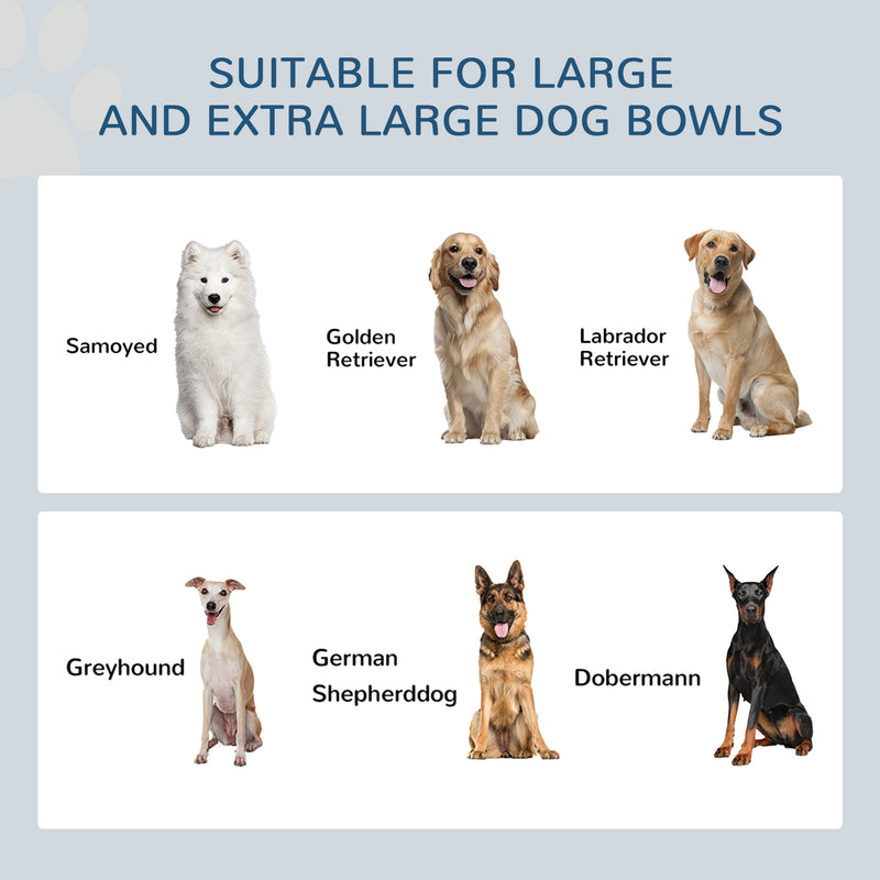 PawHut Raised Dog Bowls with Slow Feeder Mat & Semi-Auto Dispenser Function