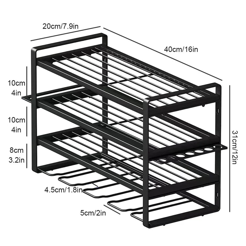 Wall Mounted Power Tool Storage Rack Metal Drill Holder Garage Workshop Organiser