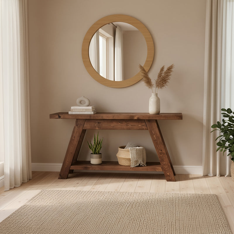 DASI Console Table With Shelf Walnut Colour