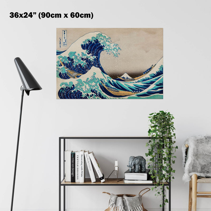 "The Great Wave off Kanagawa" by Katsushika Hokusai on Canvas, Framed Canvas, Acrylic, Framed Prints or Print-only