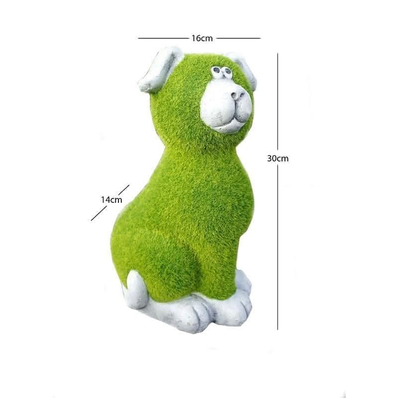 Grass Effect Stone Dog Garden Ornament